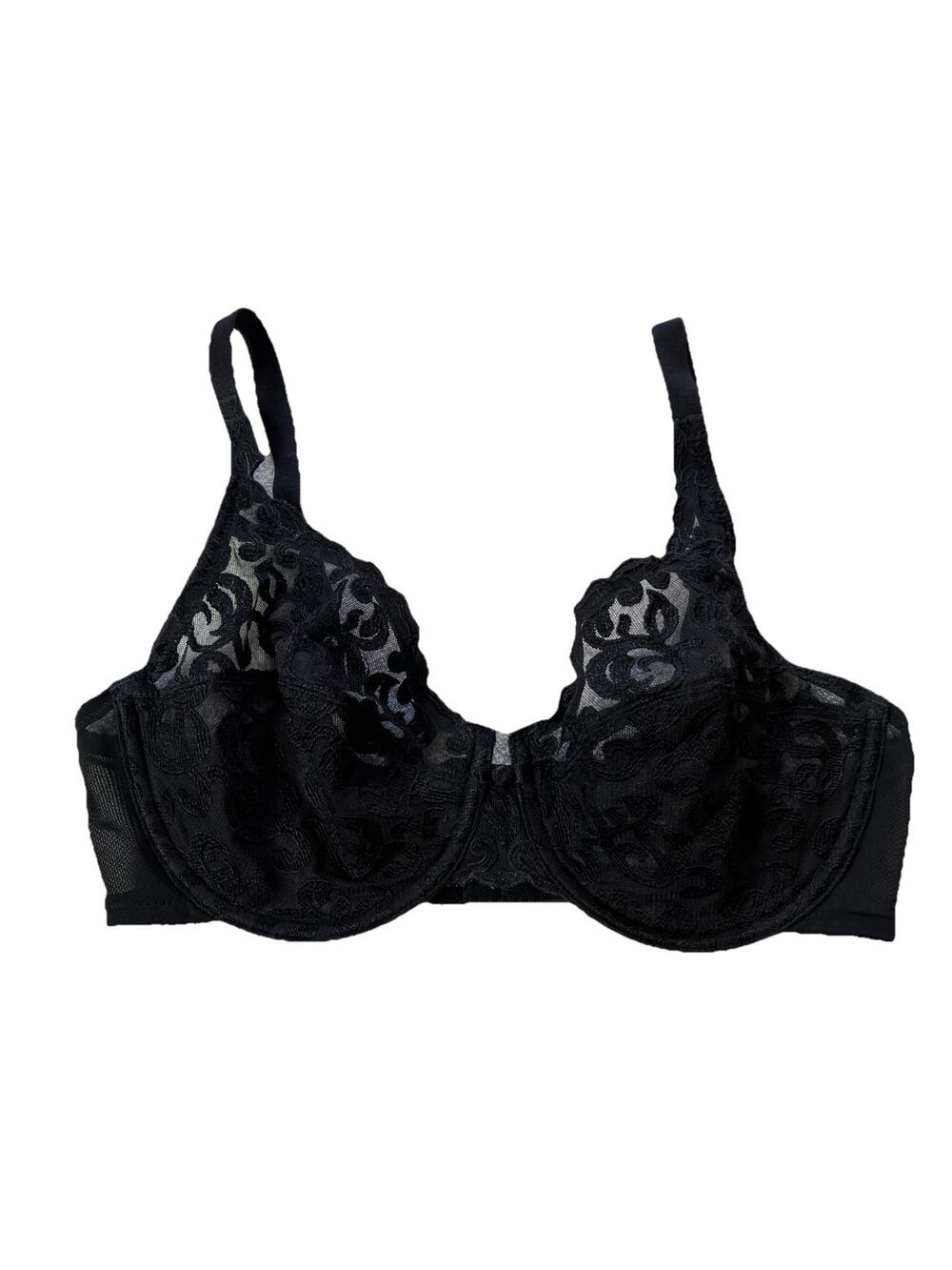 Wacoal Women's 34DD Black Sheer Arabesque Lace Style 85199 Underwire Bra